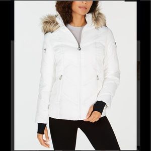 Nautica Faux-fur-trim Hooded Puffer marshmalow,NWT